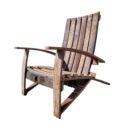fauteuil tonneau en bois recyclé