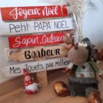 Décoration de noël, panneau personnalisable en bois.