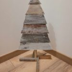 Sapin de Noël, Décoration en bois recyclé.