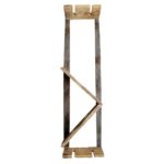 Support en bois pour 4 bouteilles et des verres à pied, fixable facilement sur un mur.